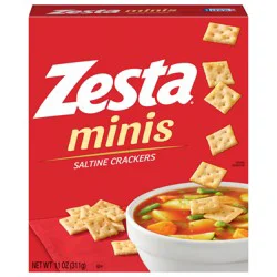 Zesta Minis Saltine Crackers, Soup Crackers, Lunch Snacks, Original, 11oz Box, 1 Box