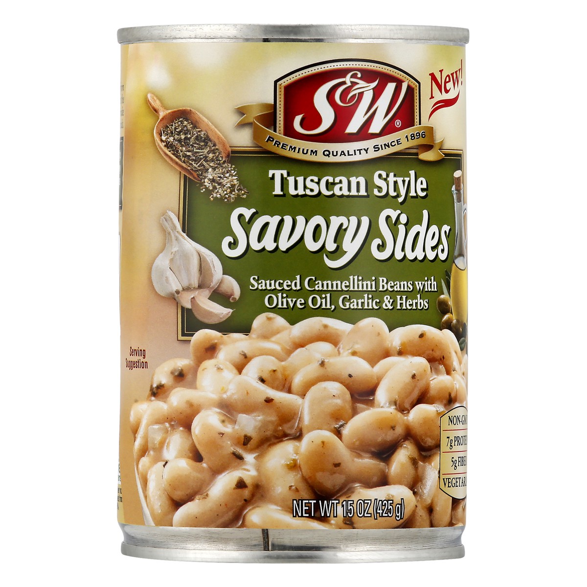 slide 2 of 11, S&W Tuscan Style Savory Sides Sauced Cannellini Beans, 15 oz
