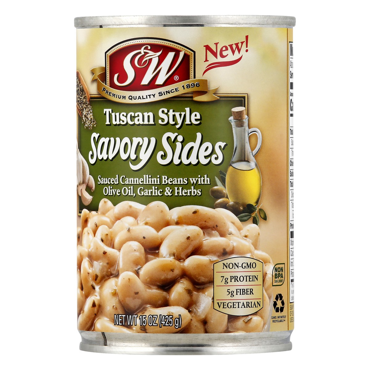 slide 4 of 11, S&W Tuscan Style Savory Sides Sauced Cannellini Beans, 15 oz