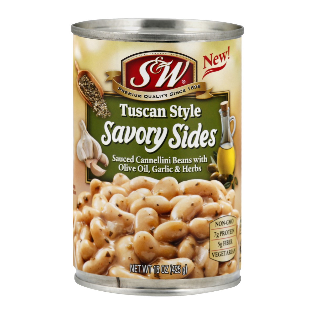 slide 1 of 11, S&W Tuscan Style Savory Sides Sauced Cannellini Beans, 15 oz