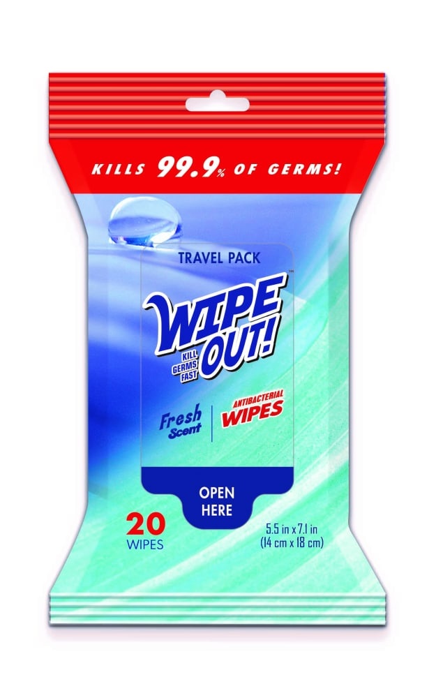 slide 1 of 1, Wipe Out! Antibacterial Fresh Wipes, 20 ct