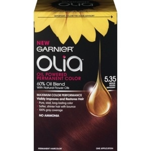 slide 1 of 1, Garnier Ganier Olia Oil Powered Permanent Hair Color, 5.35 Medium Golden Mahogany, 1 ct