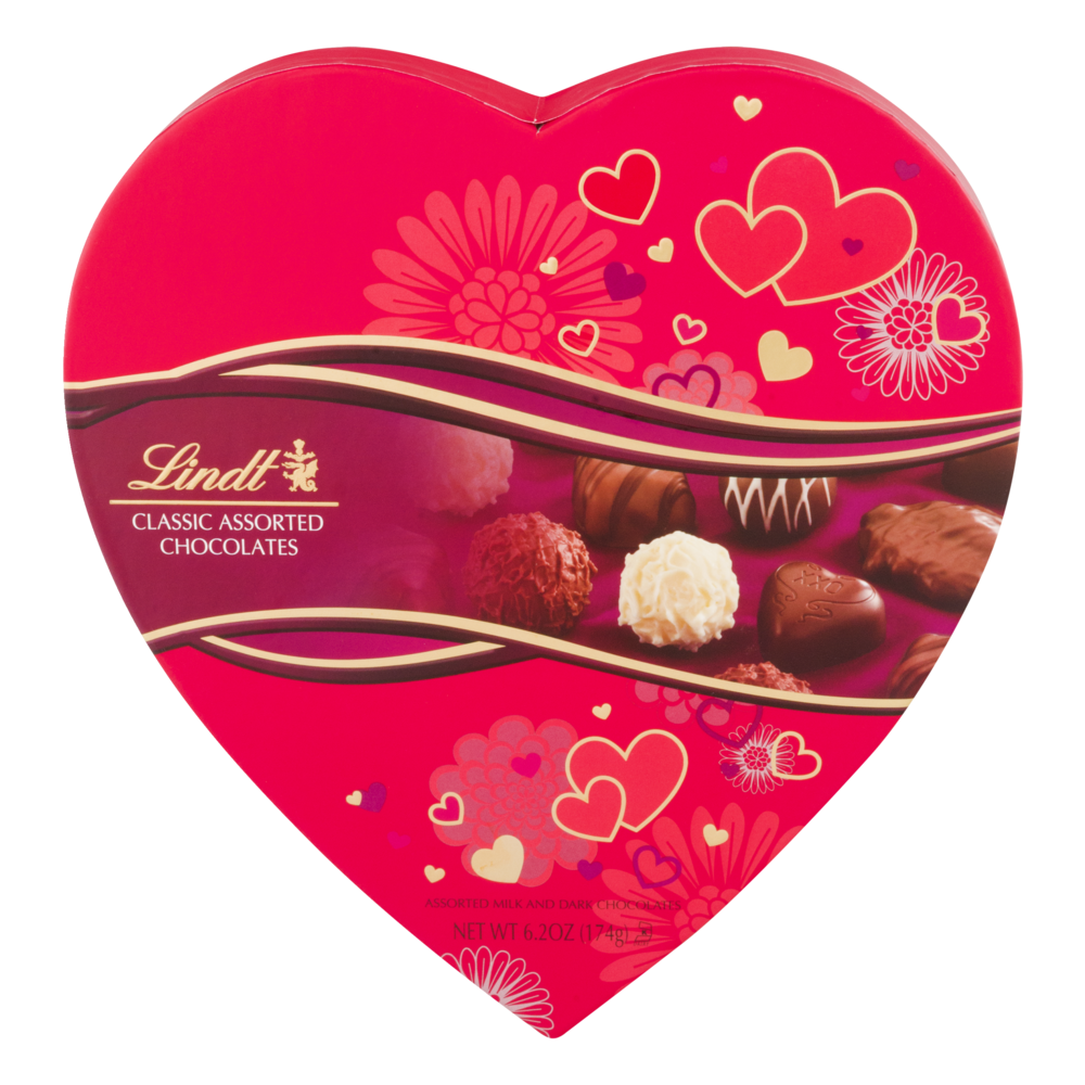 slide 1 of 3, Lindt Classic Assorted Chocolates Valentine Heart, 6.2 oz