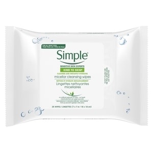 slide 1 of 1, Simple Kind To Skin Micellar Facial Wipes, 25Ct, 25 ct