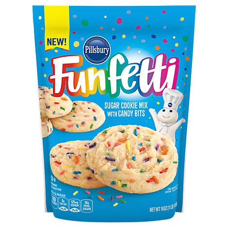 slide 1 of 1, Pillsbury Funfetti Cookie Mix With Candy Bits Sugar, 16 oz