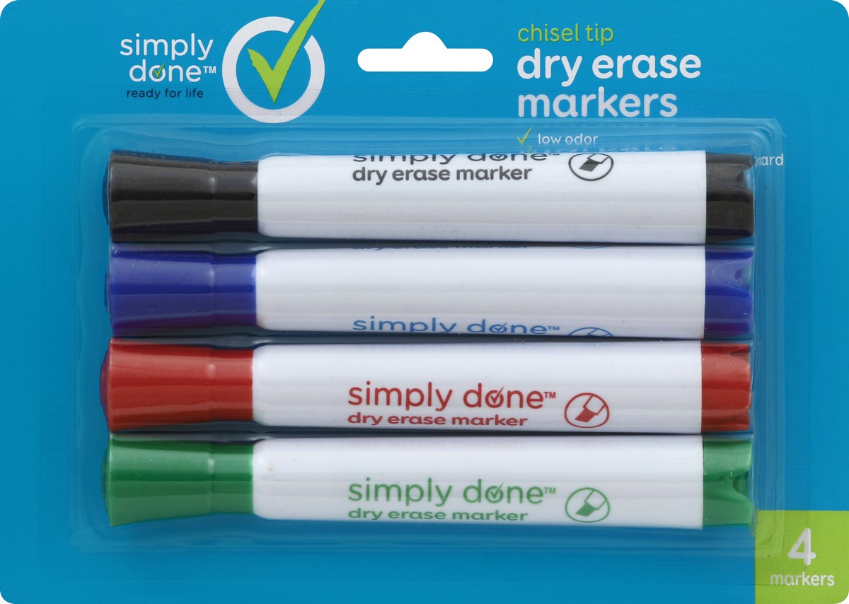 slide 5 of 6, Simply Done Dry Erase Markers, 4 ct