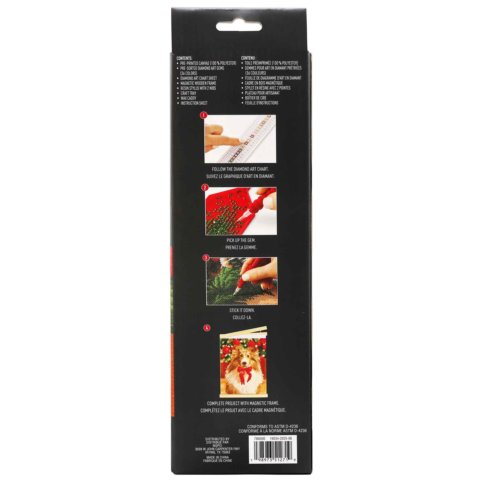 slide 3 of 4, 8" X 10" Collie Dog Diamond Art Kit With Frame By Make Market, 8 in x 10 in