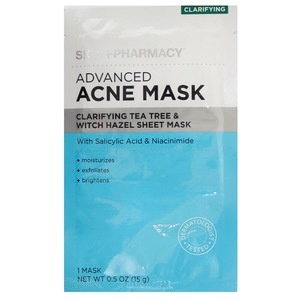 slide 1 of 1, Skin+Pharmacy Clarifying Tea Tree & Witch Hazel Sheet Mask, 1 ct