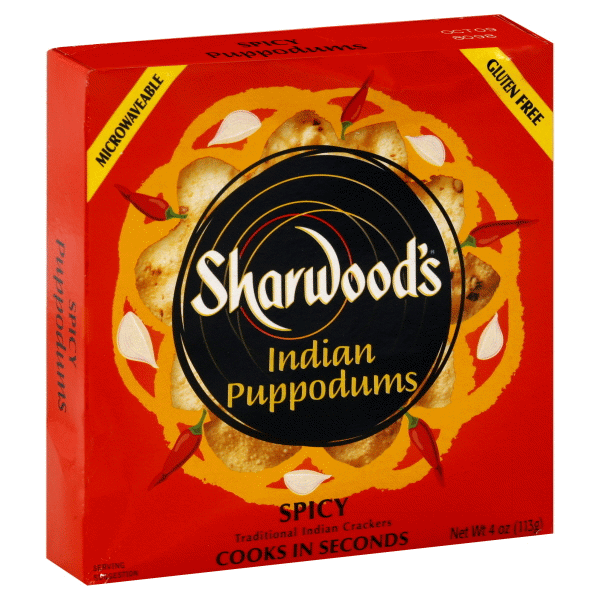 slide 1 of 1, Sharwood's Indian Puppodums Spiced, 4 oz