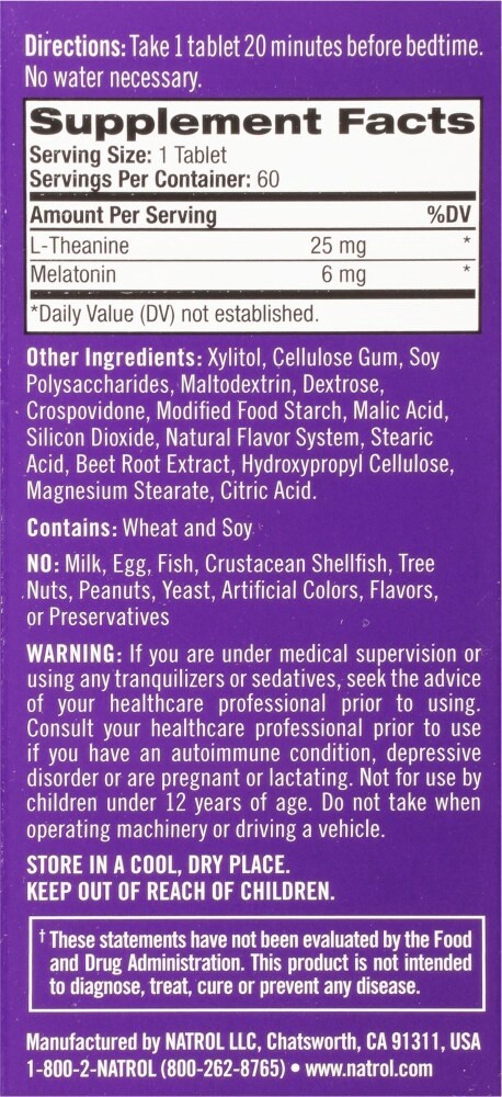 slide 3 of 5, Natrol Advanced Melatonin Calm Sleep Fast Dissolve Dietary Supplement Strawberry Tablets, 60 ct