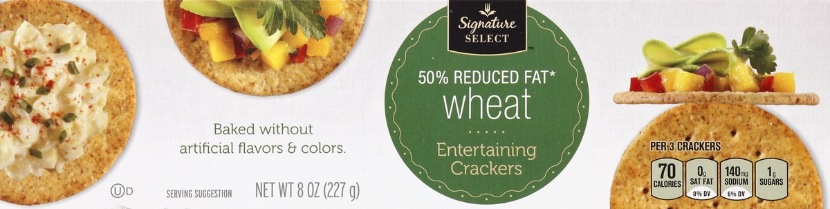 slide 2 of 4, Signature Kitchens Wheat Entertaining Crackers 50% Reduced Fat, 8 oz