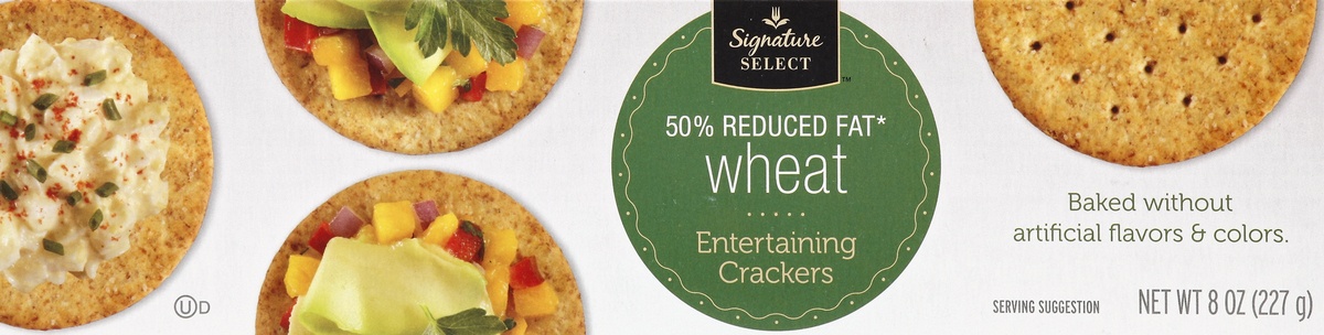 slide 4 of 4, Signature Kitchens Wheat Entertaining Crackers 50% Reduced Fat, 8 oz