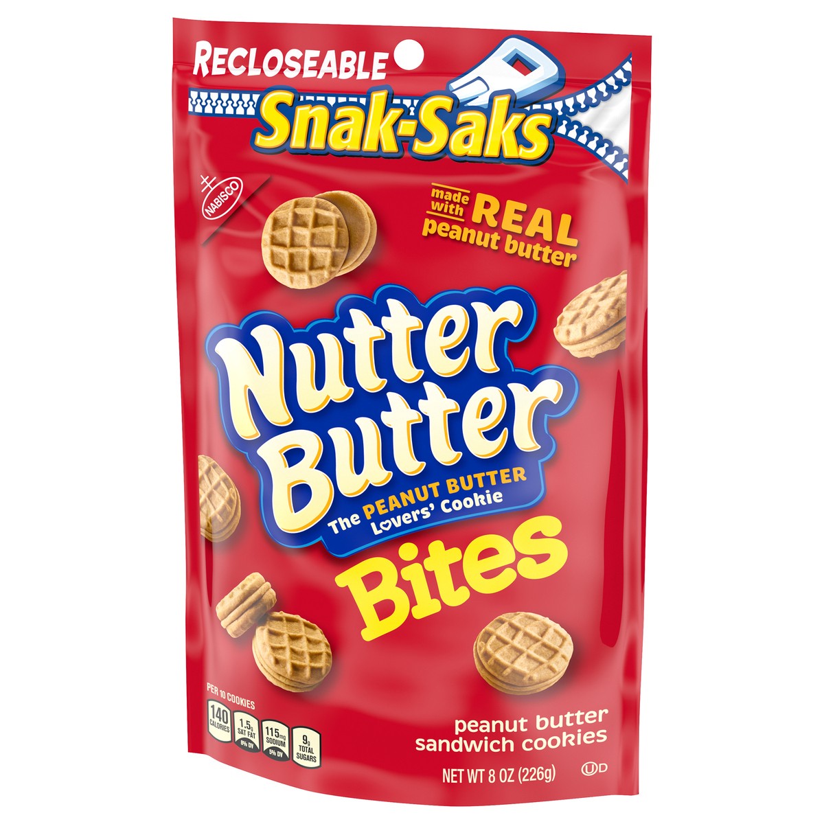 slide 6 of 9, Nutter Butter Bites Peanut Butter Sandwich Cookies, Snak-Saks, 8 oz, 8 oz