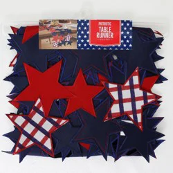 Meijer Corporate Seasonal Mcs Americana Stars & Stripes Forever Cutwork Runner, Red White Blue, 14 In X 70 In