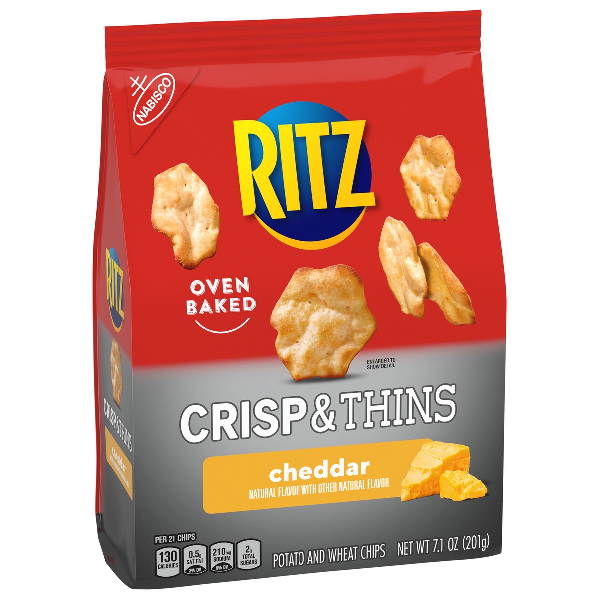 slide 9 of 9, Ritz Crisp & Thins Cheddar Potato and Wheat Chips 7.1 oz, 7.1 oz