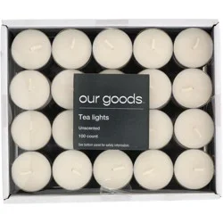 our goods Unscented Tea Lights - White