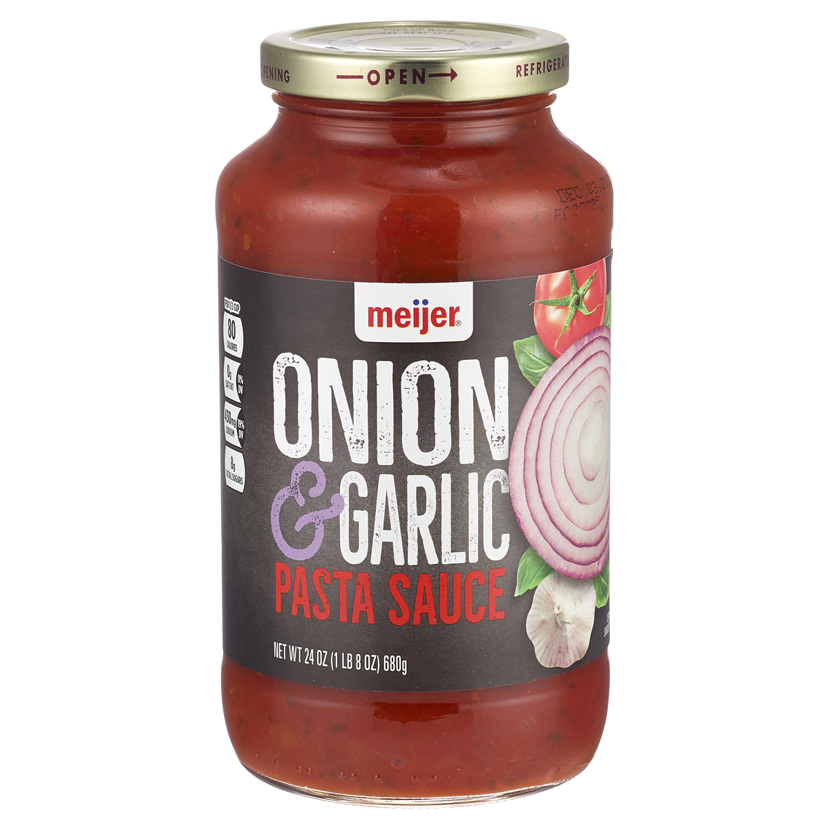slide 1 of 1, Meijer Tomato, Onion & Garlic Pasta Sauce, 24 oz