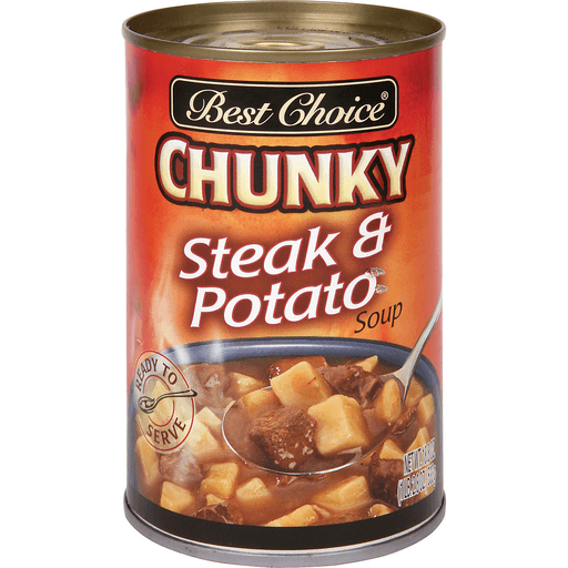 slide 1 of 1, Best Choice Chunky Steak & Potato Soup, 18.8 oz