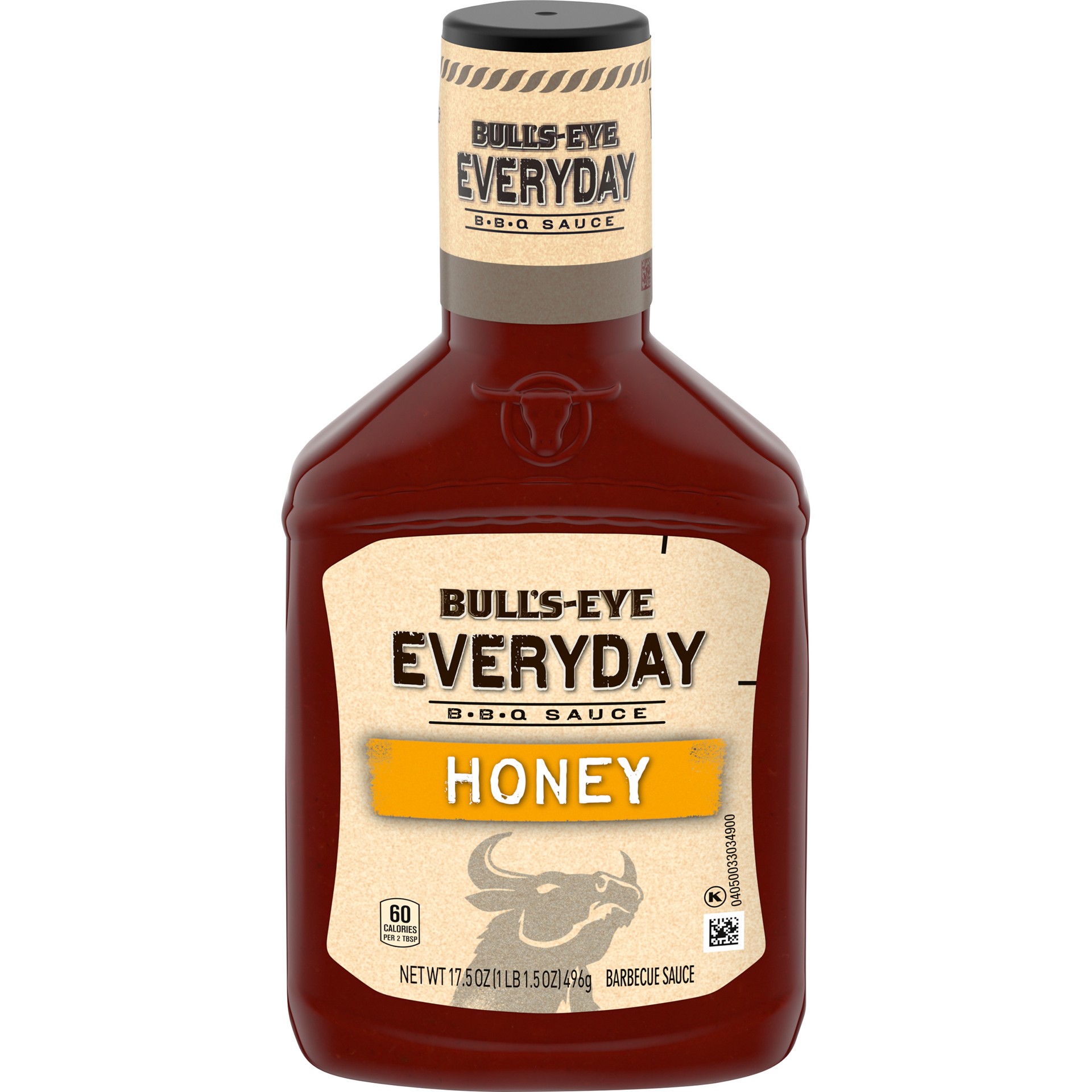 slide 1 of 5, Bull's-Eye Everyday Honey BBQ Sauce, 17.5 oz Bottle, 17.5 oz