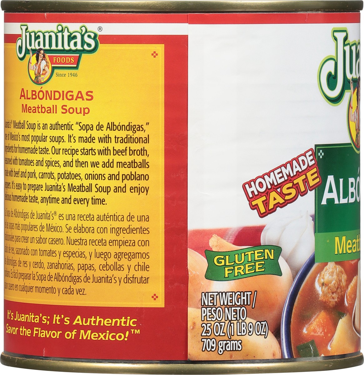 slide 8 of 9, Juanita's Albondigas Meatball Soup, 25 oz Can, 25 oz