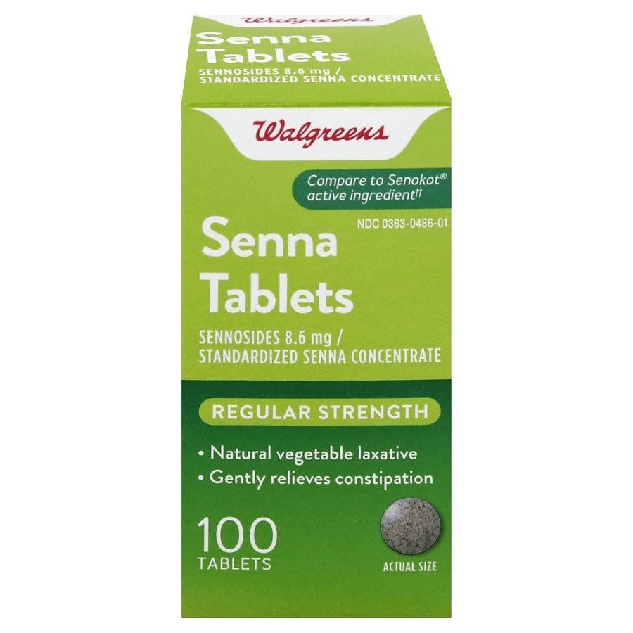 slide 1 of 5, Walgreens Senna Natural Vegetable Laxative Tablets, 100 ct