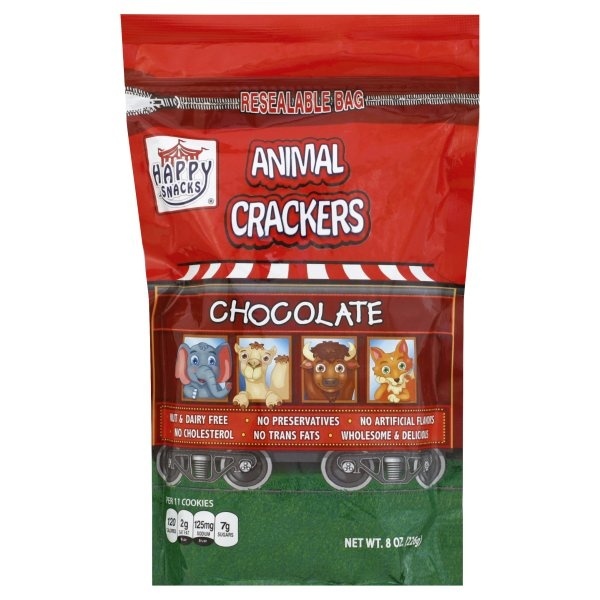 slide 1 of 1, Happy Baby Animal Cracker Nat Chocolate, 8 oz