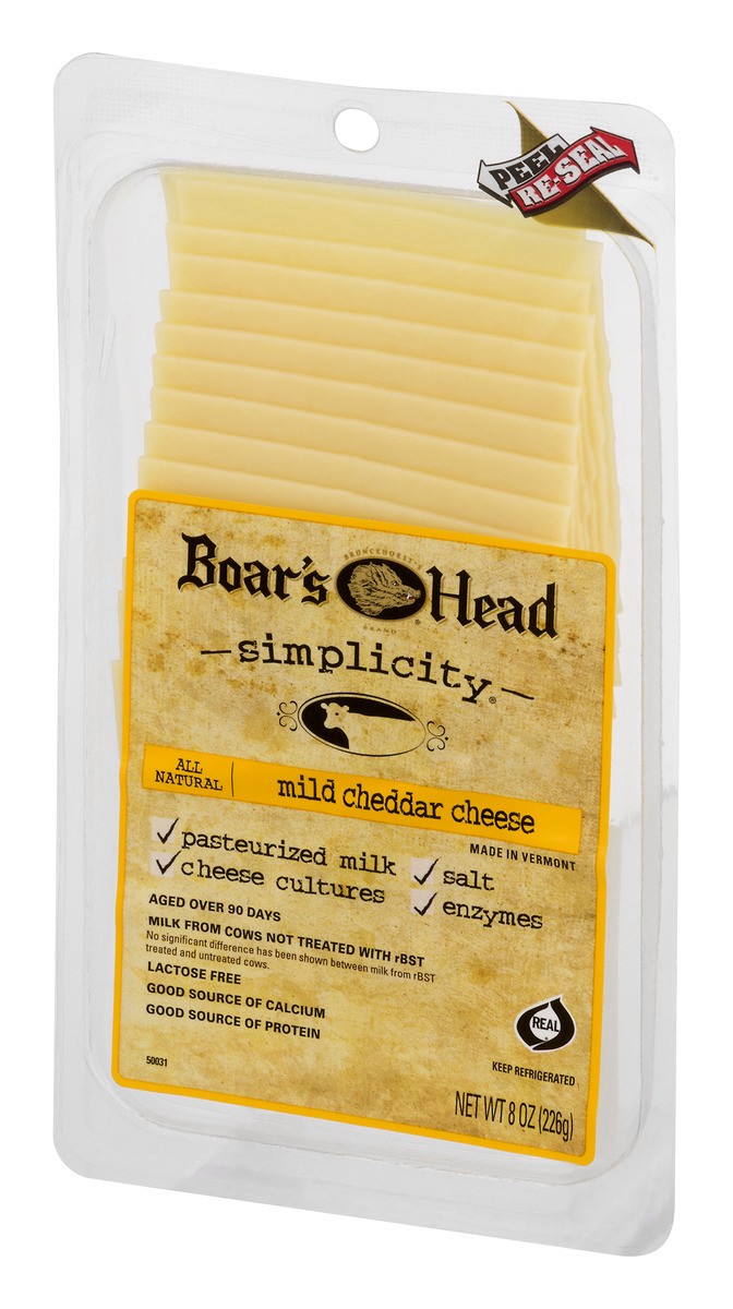 slide 7 of 12, Boar's Head All Nat Mild Cheddar Cheese, 8 oz