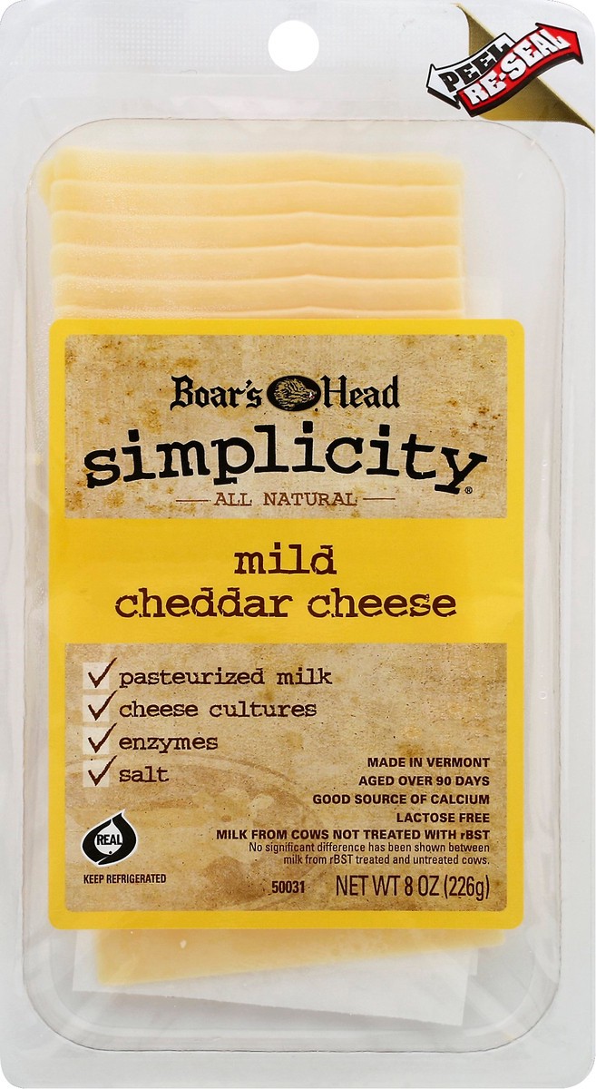 slide 5 of 12, Boar's Head All Nat Mild Cheddar Cheese, 8 oz