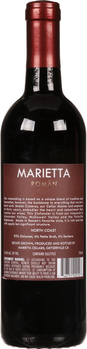 slide 5 of 9, Marietta Cellars Marietta Roman Zinfandel, 750 ml