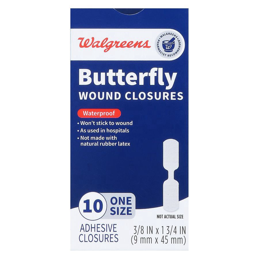 slide 4 of 5, Walgreens Butterfly Wound Closures, 10 ct