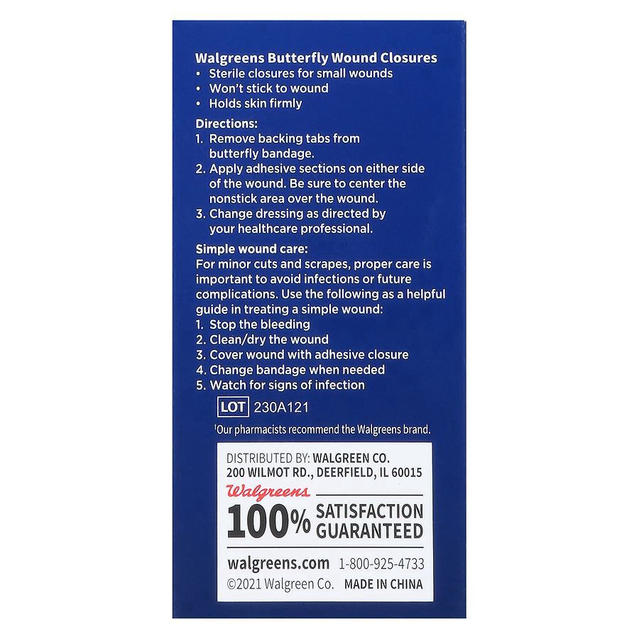 slide 5 of 5, Walgreens Butterfly Wound Closures, 10 ct