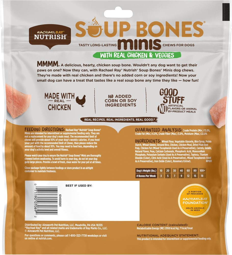 slide 2 of 2, Rachael Ray® Nutrish® Chicken & Veggie Flavor Soup Bones® Minis Dog Treats, 12.6 oz