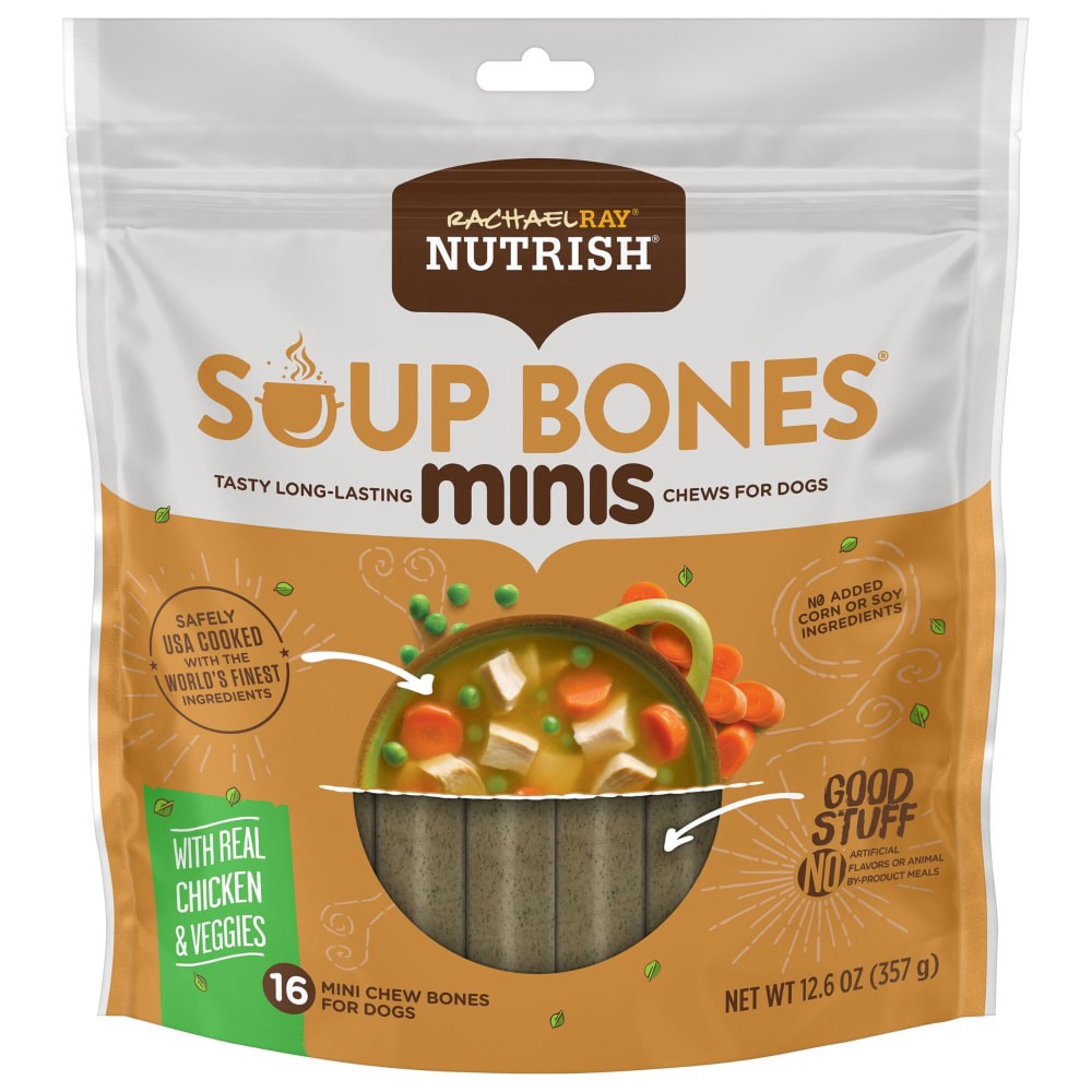 slide 1 of 2, Rachael Ray® Nutrish® Chicken & Veggie Flavor Soup Bones® Minis Dog Treats, 12.6 oz