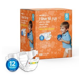 slide 1 of 1, CVS Health Ultra Soft Baby Diapers Size 6, Club Box, 68 ct