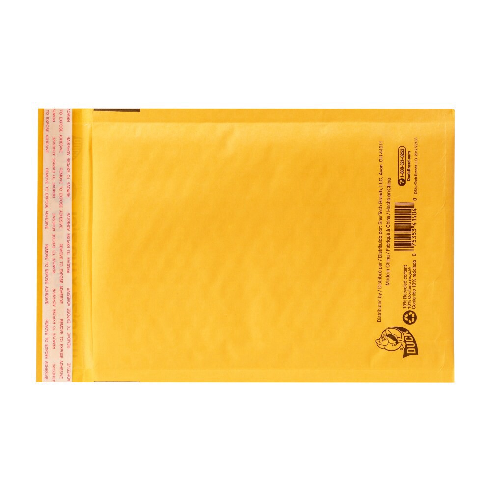 slide 2 of 2, Duck Brand Duck Kraft Bubble Mailer Envelope - Yellow, 6 in x 9 in