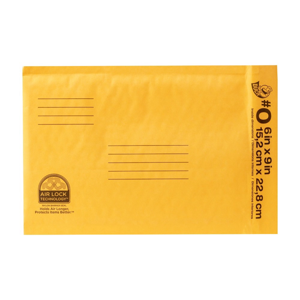 slide 1 of 2, Duck Brand Duck Kraft Bubble Mailer Envelope - Yellow, 6 in x 9 in