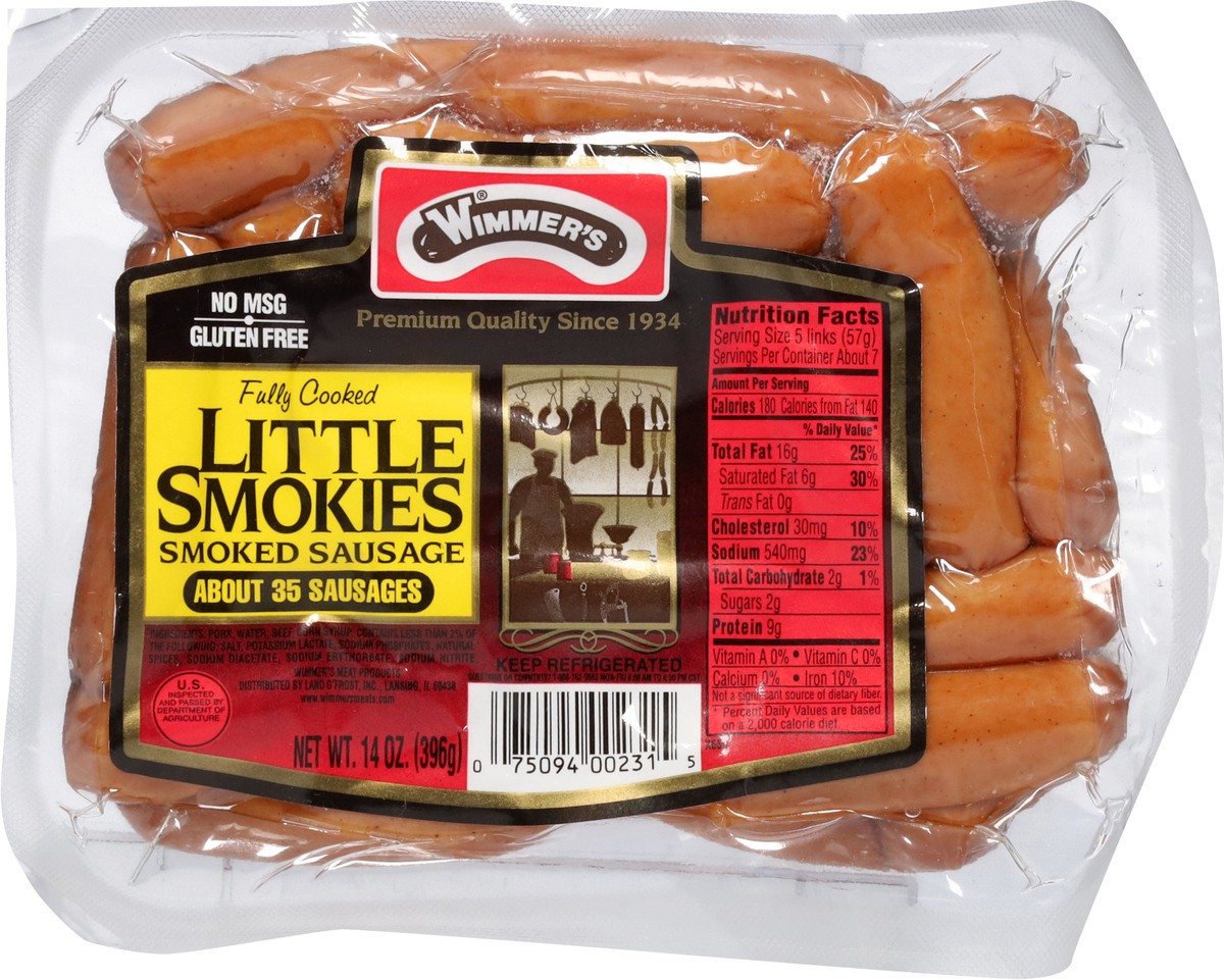 slide 9 of 13, Wimmer's Smoked Sausage, 14 oz