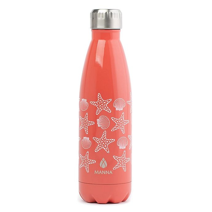 slide 1 of 1, Manna Organics Attribute Vogue Stainless Steel Double Wall Water Bottle - Seashells, 17 oz