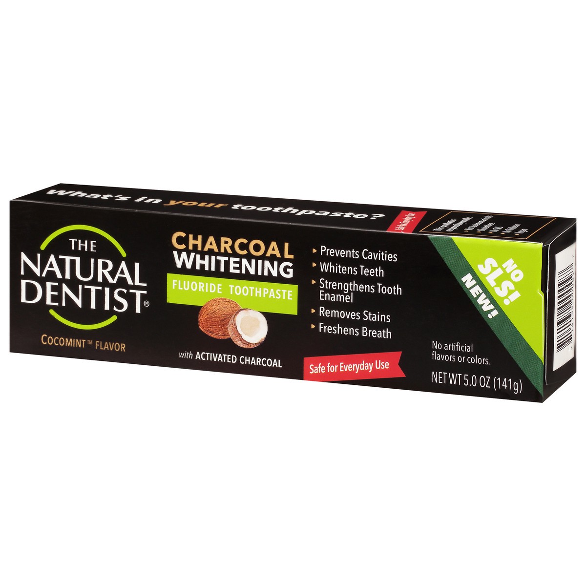 slide 2 of 13, The Natural Dentist Charcoal Whitening Cocomint Flavor Fluoride Toothpaste 5.0 oz, 5 oz