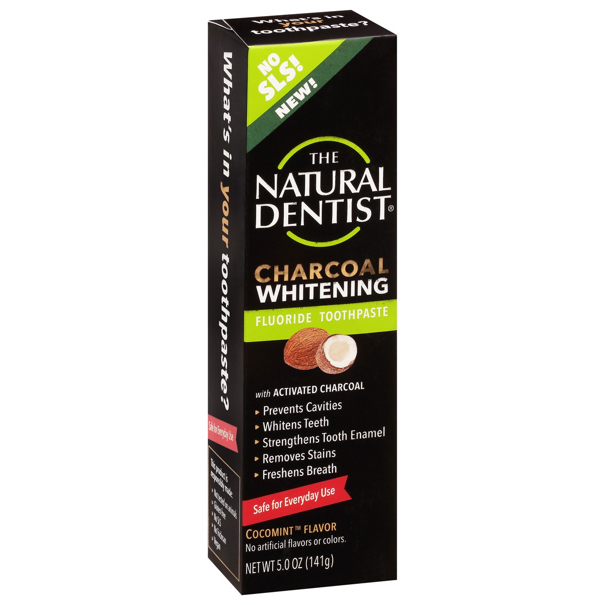 slide 3 of 13, The Natural Dentist Charcoal Whitening Cocomint Flavor Fluoride Toothpaste 5.0 oz, 5 oz