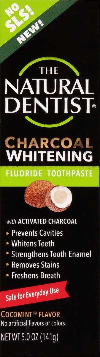 slide 12 of 13, The Natural Dentist Charcoal Whitening Cocomint Flavor Fluoride Toothpaste 5.0 oz, 5 oz