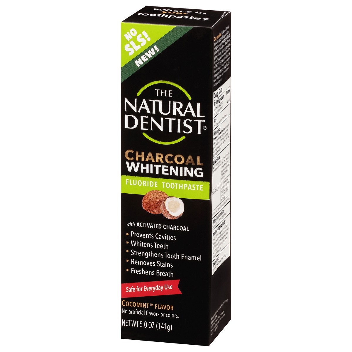 slide 5 of 13, The Natural Dentist Charcoal Whitening Cocomint Flavor Fluoride Toothpaste 5.0 oz, 5 oz