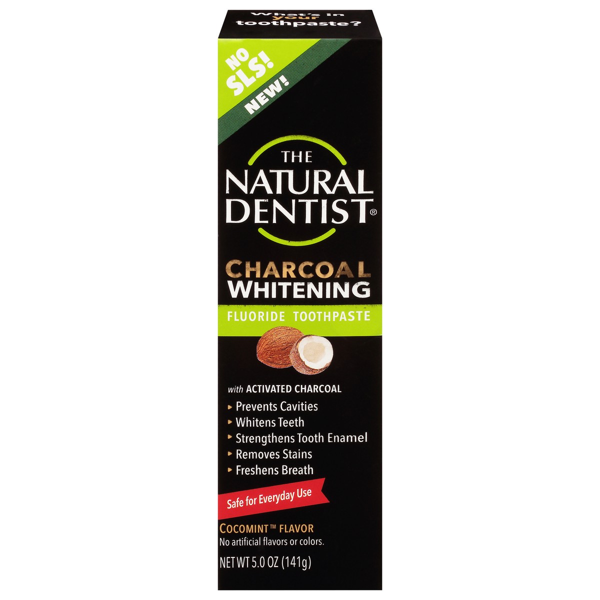 slide 1 of 13, The Natural Dentist Charcoal Whitening Cocomint Flavor Fluoride Toothpaste 5.0 oz, 5 oz