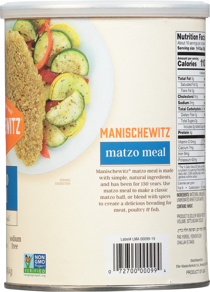 slide 8 of 9, Manischewitz Matzo Meal, 16 oz