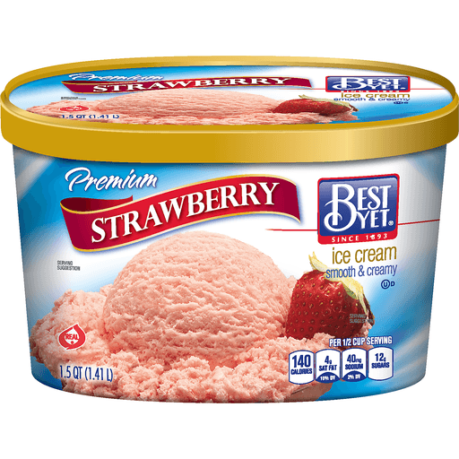 slide 1 of 1, Best Yet Strawberry Ice Cream, 48 fl oz