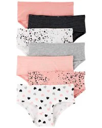 Carter's Kid 7-Pack Brief Stretch Cotton Undies Black/White/Pink 6-6X