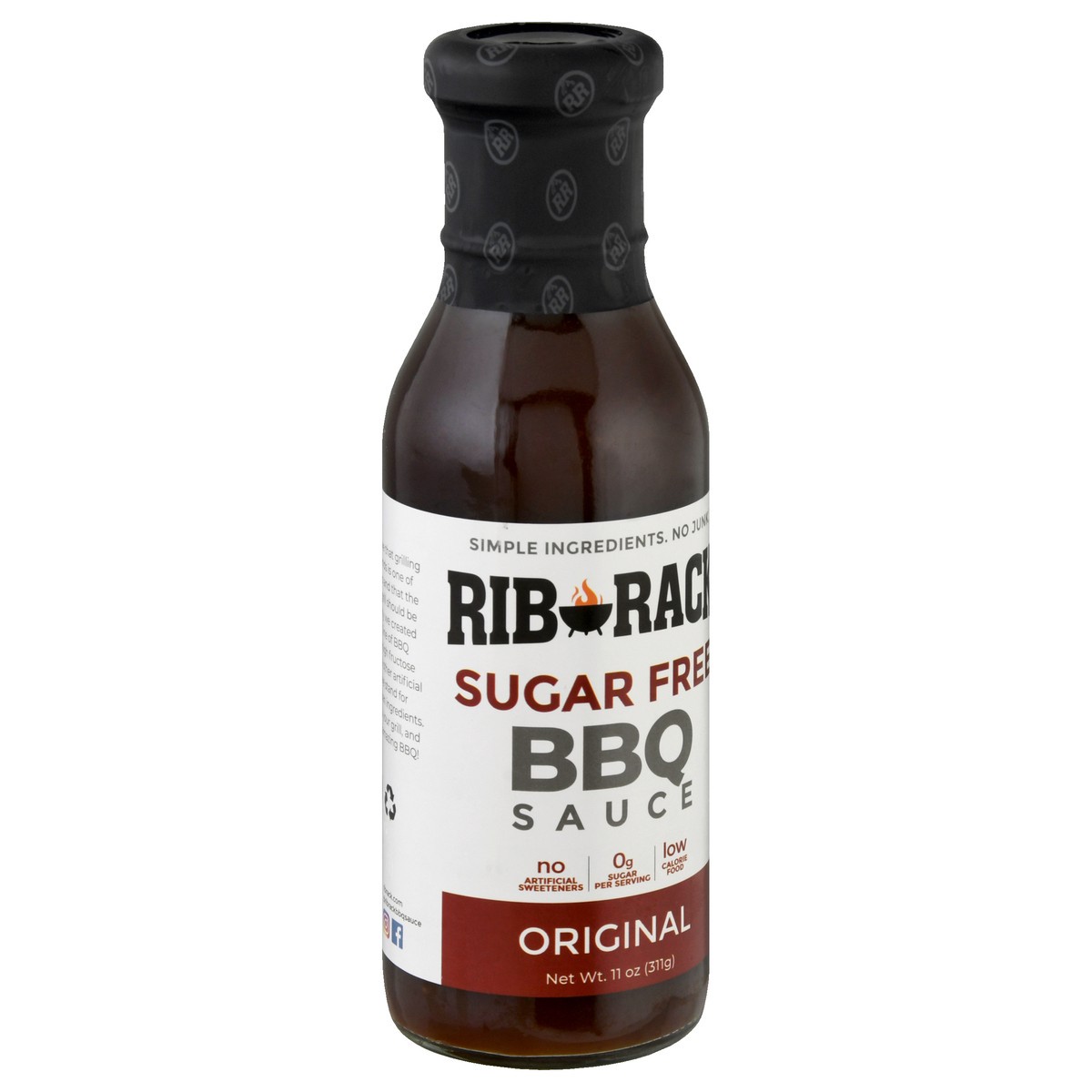 slide 13 of 14, Rib Rack Sugar Free Bbq Sauce Original, 11 oz