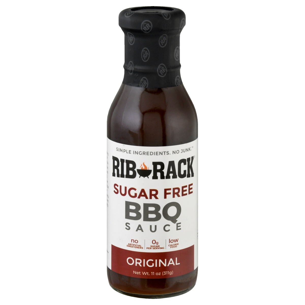 slide 1 of 1, Rib Rack Sauce Barbeque Original Sugar Free, 11 oz