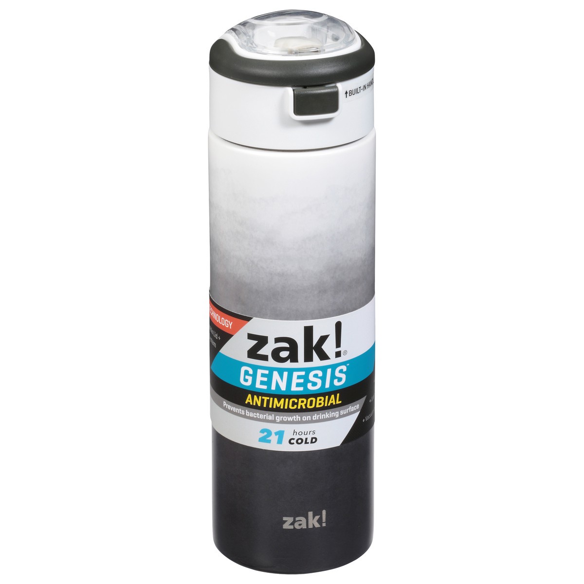 slide 1 of 9, Zak! Designs Ombre Genesis Antimic Double Wall Vacuum Flex Sip Bottle - Charcoal, 24 oz