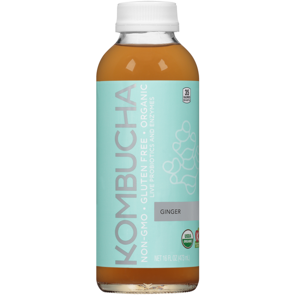 slide 1 of 1, HyVee Ginger Kombucha - 16 fl oz, 16 fl oz